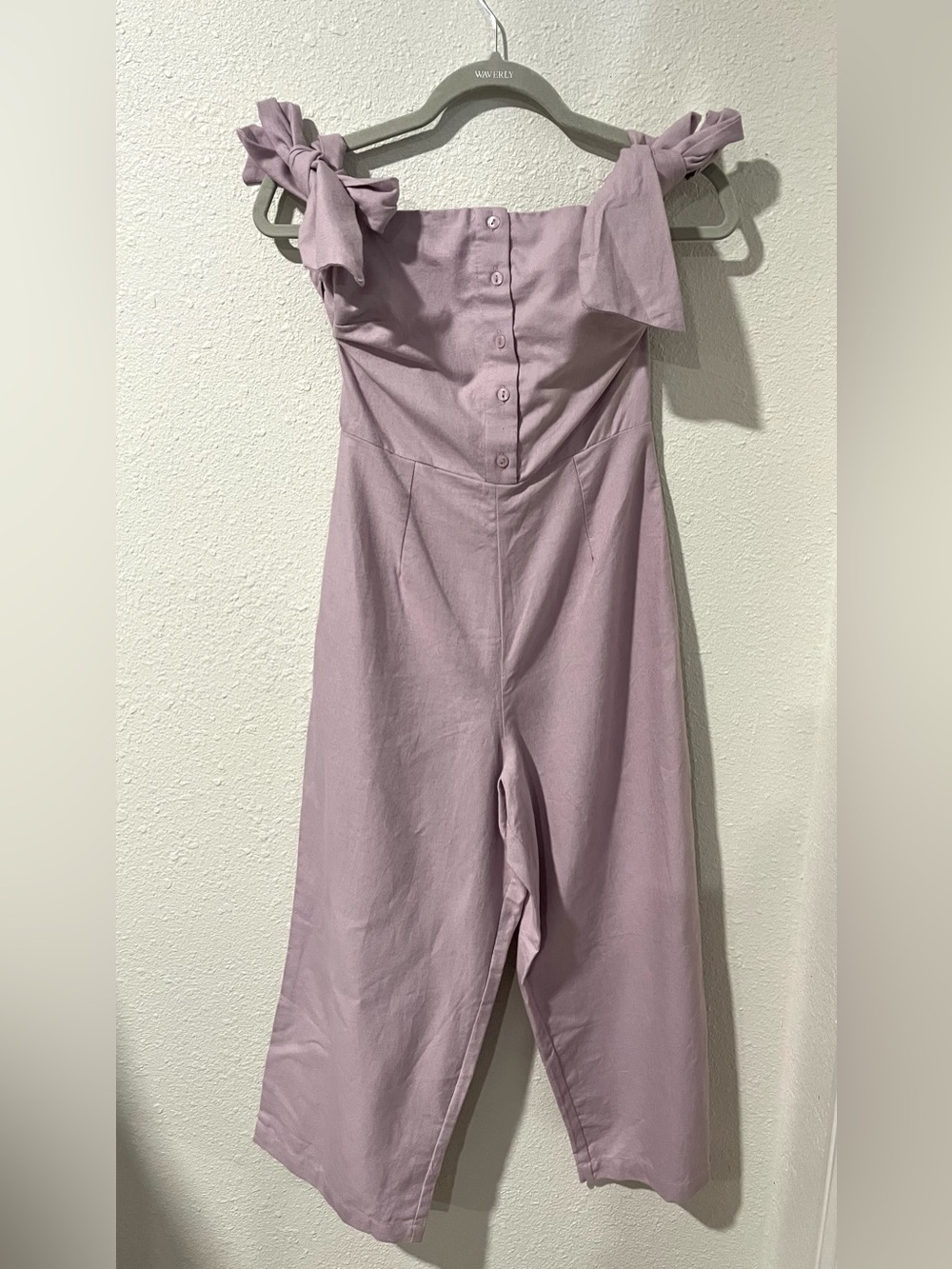 ASOS Cotton Tie Detail Lilac Jumpsuit Size 4